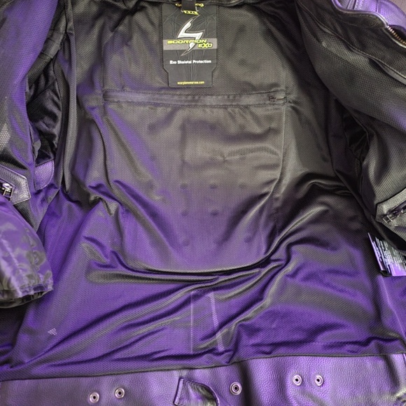 Scorpion Exo Men's Motorcycle Jacket Black Leather 2XL with Armor - Get Stung - Picture 4 of 7